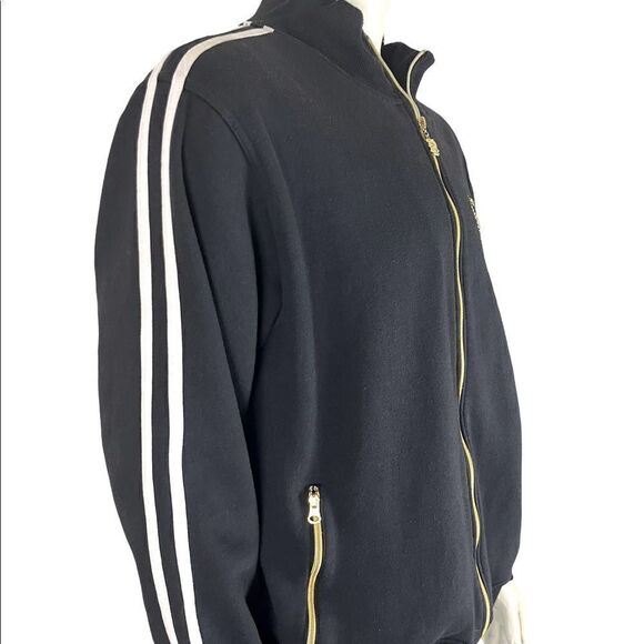 Lux Look in Southpole Zip-Up Black Sweatshirt with Gold Accents Size Large - Picture 3 of 8